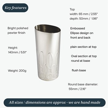 Small Pewter Elipse Vase