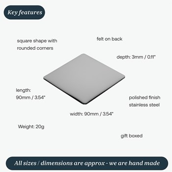 Square Stainless Steel Coaster Square Stainless Steel Coaster
