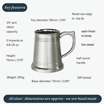 Satin Pewter Quarter Pint X Range Baby Mug