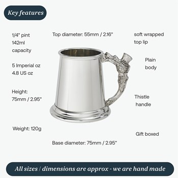 Thistle Handle Quarter Pint Pewter Baby Mug Thistle Handle Quarter Pint Pewter Baby Mug