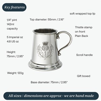Thistle Stamp Quarter Pint Pewter Baby Mug Thistle Stamp Quarter Pint Pewter Baby Mug