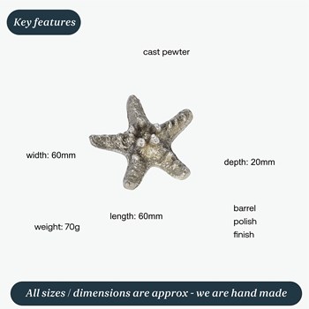 Cast Pewter Starfish Ornament Cast Pewter Starfish Ornament