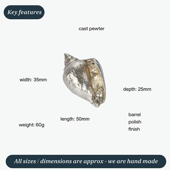 Cast Pewter Large Sea Snail Ornament Cast Pewter Large Sea Snail Ornament