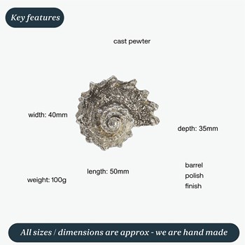 Cast Pewter Spikey Shell Ornament Cast Pewter Spikey Shell Ornament