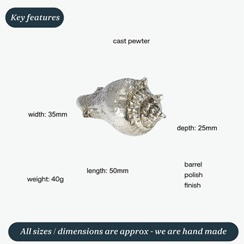 Cast Pewter Spikey Sea Snail Ornament Cast Pewter Spikey Sea Snail Ornament