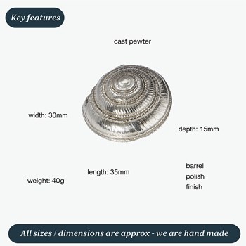 Cast Pewter Large Flat Spiral Ornament Cast Pewter Large Flat Spiral Ornament