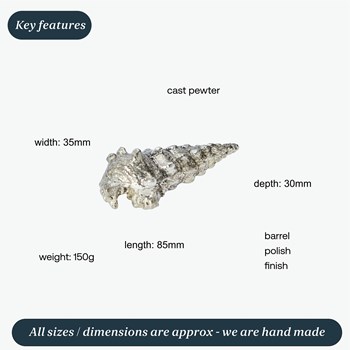 Cast Pewter Large Ceritch Shell Ornament Cast Pewter Large Ceritch Shell Ornament