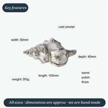 Cast Pewter Tulip Shell Ornament