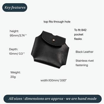 Black Leather Pouch to fit 2oz pocket flask