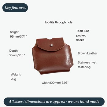 Brown Leather Pouch to fit 2oz pocket flasks Brown Leather Pouch to fit 2oz pocket flask