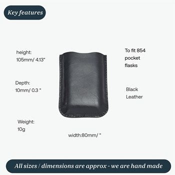Black Leather Pouch To Fit 3oz Pocket Flasks