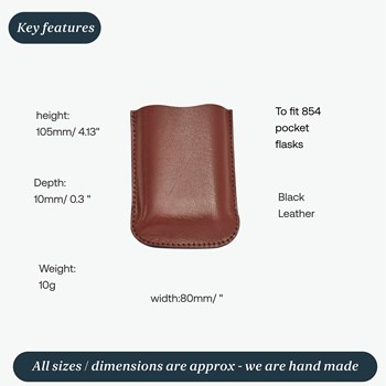 Brown Leather Pouch To Fit 3oz Pocket Flasks