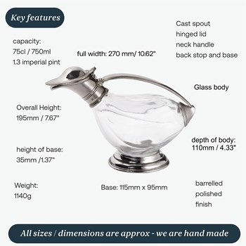 Pewter & glass duck decanter Pewter & glass duck decanter