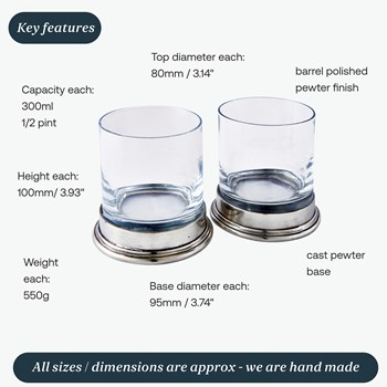 Pewter & Glass Double Old Fashioned Glass Pewter & Glass Double Old Fashioned Glass