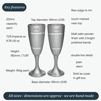 Pair of Grooved Pewter Celebration Flutes