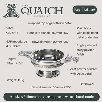 Celtic Band Small Pewter Quaich Celtic Band Small Pewter Quaich