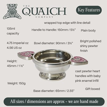 Baby Pink Heart Of The Highlands Small Quaich