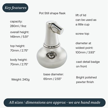 Large Pewter Pot Still Flask