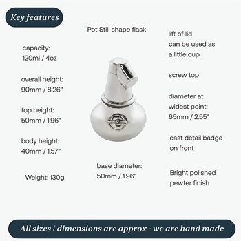 Small Pewter Pot Still Flask