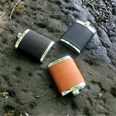 6oz Black Raven Leather Captive Top Pewter Flask