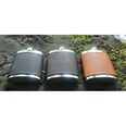 6oz Bourneville Leather Captive Top Pewter Flask