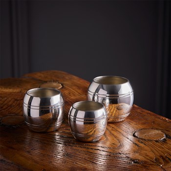 Set Of Three Pewter Barrel Measures