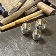 Set Of Three Pewter Barrel Measures