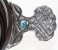 March Birthstone Pewter Quaich With Aquamarine Stones Handle design on the Birthstone pewter quaich March with Aquamarine Stones