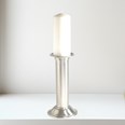 Large Pillar Antique Finish Pewter Candle Holder