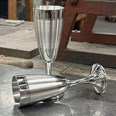 Pair Of Part Satin Pewter Celebration Flutes