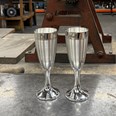 Pair Of Part Satin Pewter Celebration Flutes