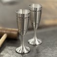 Pair of Grooved Pewter Celebration Flutes Pair of Grooved Pewter Celebration Flutes