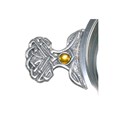 November Birthstone Pewter Quaich With Topaz Stones Handle design on the Birthstone pewter quaich November with Topaz Stones