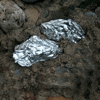 Cast Pewter Oyster Shell Back Ornament
