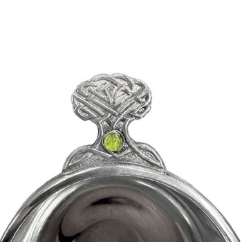 August  Birthstone Pewter Quaich With Peridot Stones