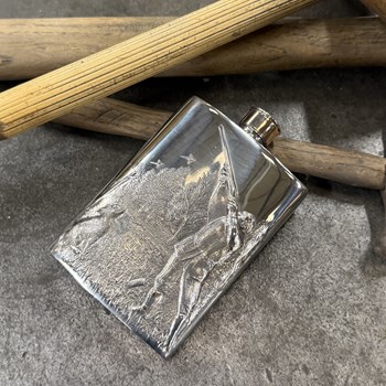 Embossed Shooting 3oz Top Pocket Flask Embossed Shooting 3oz Top Pocket Flask