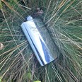 8oz Plain Pewter Kidney Hip Flask With Captive Top