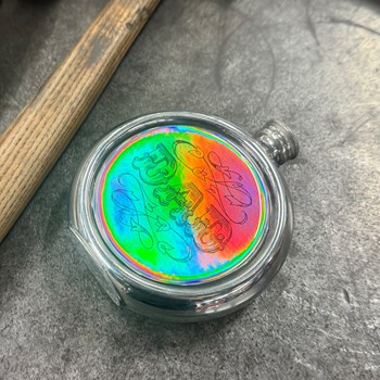 6oz Round Dad Picture Pewter Flask