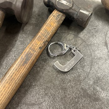 Initial J Touchmarked Pewter Keyring Initial J Touchmarked Pewter Keyring