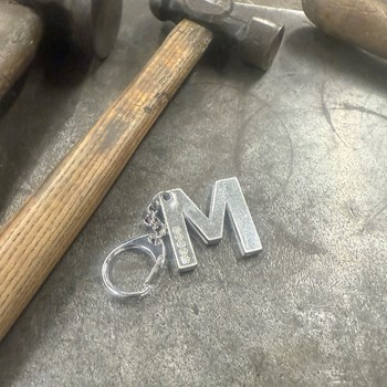Initial M Touchmarked Pewter Keyring Initial M Touchmarked Pewter Keyring