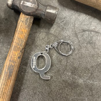 Initial Q Touchmarked Pewter Keyring Initial Q Touchmarked Pewter Keyring