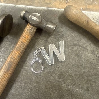 Initial W Touchmarked Pewter Keyring Initial W Touchmarked Pewter Keyring