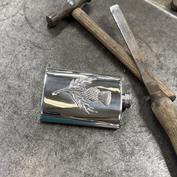 3oz Embossed Thistle Top Pocket Flask