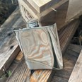 6oz Diagonal Stripe Pewter Kidney Hip Flask