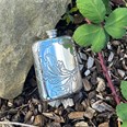 Acanthus Pattern Pewter Pocket Flask