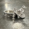 Cast Pewter Teddy Bear Oval Trinket Box