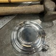 Clay Shot Round Pewter Flask