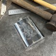 6oz Shooting Scene Pewter Kidney Flask 6oz Shooting Scene Pewter Kidney Flask