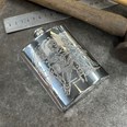 6oz Rugby Scene Pewter Kidney Hip Flask