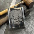 6oz Rugby Scene Pewter Kidney Hip Flask 6oz Rugby Scene Pewter Kidney Hip Flask